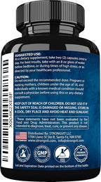 StrongVit Cortisol Supplements for Women and Men with Magnesium, Ashwagandha & L-Theanine. High Cortisol Reducer, Manager, Detox, Lower and Control. Sleep Support & Stress Relief, USA