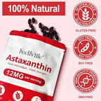 VOFANK Astaxanthin 12mg, Premium Astaxanthin Supplements with Antioxidant Activity, Supports Eye, Joint, Immune, Skin Health, Internal Circulation, Non-GMO & No Gluten 240 Softgels