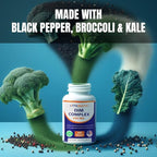 Vitamatic DIM Supplement Complex for Women & Men - 300mg - 120 Veg Capsules - Made with Black Pepper, Broccoli Powder & Kale Powder - Non-GMO & Gluten Free