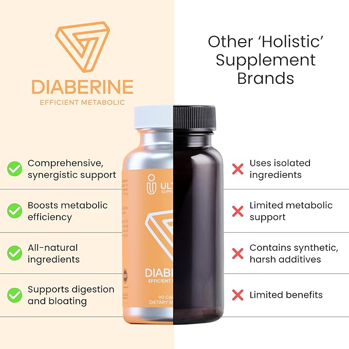 Diaberine Berberine HCL 500mg for Metabolism & Energy Boost | Supports Heart Health & Immunity | Berberine Supplement with Vitamin B12, Magnesium & Chromium | Non-GMO & Vegan, 90 Count