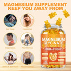 Magnesium Glycinate Gummies 600mg, Chewable Sugar Free Potassium Magnesium Supplements for Adults, Men and Women, Vitamin D, B6 and CoQ10 for Sleep, Relaxation, Brain & Muscle, 120 Gummies