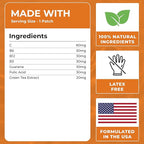 B12 Patches (Pack of 60) - 100% Natural Patch for Women and Men - Firming, Energy, Focus & Body Support - Enhanced Formula