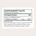 THORNE - Copper Bisglycinate - Optimally Absorbed, Mineral Chelate Copper Supplement - Supports Bone, Blood Vessel, Heart, Nerve & Skin Health* - Third-Party Certified - Gluten-Free - 60 Capsules