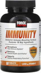 Force Factor Immunity, Immune Support Booster with Elderberry and 1000mg of Vitamin C, Plus Vitamin D, Zinc, Probiotics, Quercetin, Antioxidants, and Echinacea for Immune Health Defense, 90 Tablets
