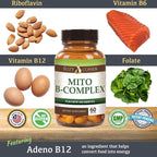 Script Essentials Suzy Cohen, Mito B Complex Dietary Supplement, 5-MTHF, Adeno B12, Methylation Support, Supports Healthy Nervous System, Boost Energy, Vitamin B, 60 Servings