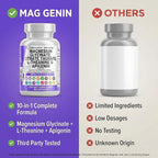 Clean Nutraceuticals Magnesium Glycinate Complex 1000mg with L-Theanine 200mg Apigenin 50mg Citrate Taurate Supplement - 5-HTP GABA Passion Flower Lemon Balm L-Glycine Phosphatidylserine - 60 Count