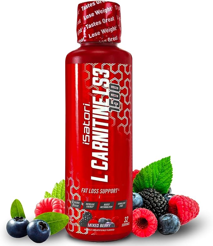 iSatori L-Carnitine LS3 1500, Triple-Blend Liquid L Carnitine Supplement, with Acetyl & Tartrate, Stimulant Free, Low Calories, Sugar & Gluten Free, Keto-Friendly, Mixed Berry Flavor (32 Servings)