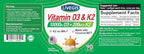 Vitamin D3 K2 Softgels, D3 10000 IU with K2 (MK-7) 200 mcg with Coconut Oil Softgels, Easy to Swallow 2 in 1 Vitamins D & K, Supports Calcium Absorption, Immune and Heart Health - 90 Counts