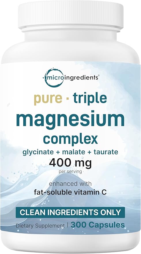 Micro Ingredients Oil of Oregano Softgels & Pure Triple Magnesium Complex 400mg Capsules | 2 Pack Bundle | 4X Strength Thymoquinone with Black Seed | Glycinate, Malate, & Taurate Forms