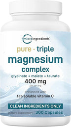 Micro Ingredients Oil of Oregano Softgels & Pure Triple Magnesium Complex 400mg Capsules | 2 Pack Bundle | 4X Strength Thymoquinone with Black Seed | Glycinate, Malate, & Taurate Forms