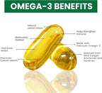 Zaytun Halal Fish Oil 1200mg Omega-3, Premium EPA/DHA, One Per Day, Daily Wellness Support, 4 Months Supply, Lemon Flavor, Keto Friendly, Gluten Free