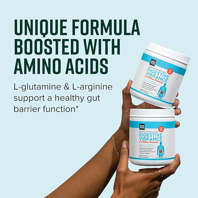 Vibrant Health, Digestive Vibrance, Probiotic Powder Reinvented with Special Ingredients, 100 Billion Probiotics Per Serving, 14 Servings