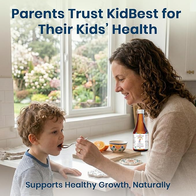 Kidbest Multivitamin Syrup for Kids 3-13 Years – Liquid Formula with 20 Nutrients for Appetite, Immunity, and Growth – Tasty Daily Vitamins for Stronger Kids | Toddler multivitamin for kids|200ml