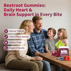 Beet Root Gummies,Super Nitric Oxide Beets Supplement,Grape Seed&Black Pepper Extract,Vitamin C & B12,Supports Blood Pressure&Energy,Mixed Berry,20:1 Beetroot,120 Beet Chews
