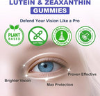 Sugar Free Lutein Gummies 25mg, Lutein and Zeaxanthin Supplements for Eye Health,13-in-1 Eye Care Formula with Omega-3 Bilberry Saffron-Vision Health, Eye Strain,Dry Eyes,Vegan Blueberry Flavor 120 Ct