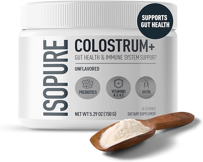 Isopure Colostrum + Gut Health & Immune System Support, 30 Servings (Pack of 1)