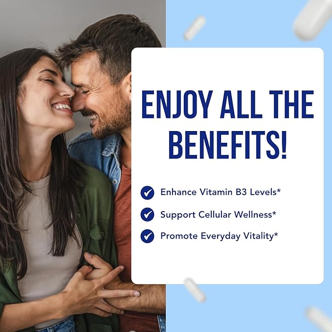Resveratrol with Vitamin B3 Nicotinamide 500mg | NAD+ Precursor and Longevity Complex with Nicotinamide Form of Vitamin B3 Niacin Flush Free for Aging Skin Energy & Cellular Support (120 Day Supply)