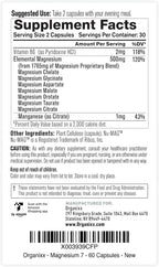 Organixx Magnesium Glycinate Supplement for Support Sleep, Muscle & Heart Health, 7 Type Magnesium Complex with Vitamin B6, Manganese Citrate, Gluten Free, Non GMO, 120 Capsules (60 Capsule 2 Pack)