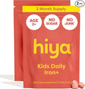 Hiya Iron+ Supplements for Kids - High Absorption Iron Supplement - Delicious Strawberry Flavor & Easy on Children's Stomach - No Added Sugar & Third Party Tested - 60 Day Refill Supply for Toddlers