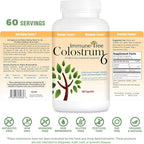 100% Pure Bovine Colostrum (Grass-Fed) | High IgG for Immune Support & Gut Health | Anti-Aging | Colostrum | 180 Capsules