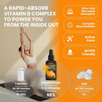 Methylated B Complex Liquid Drop, Liquid B Complex Vitamins for Women, with Methyl B12, Methylfolate, B1, B3, B5, B6, B7, C, Omega-3, Inositol, Magnesium, TMG Supplement for Energy Support, 2 FL OZ