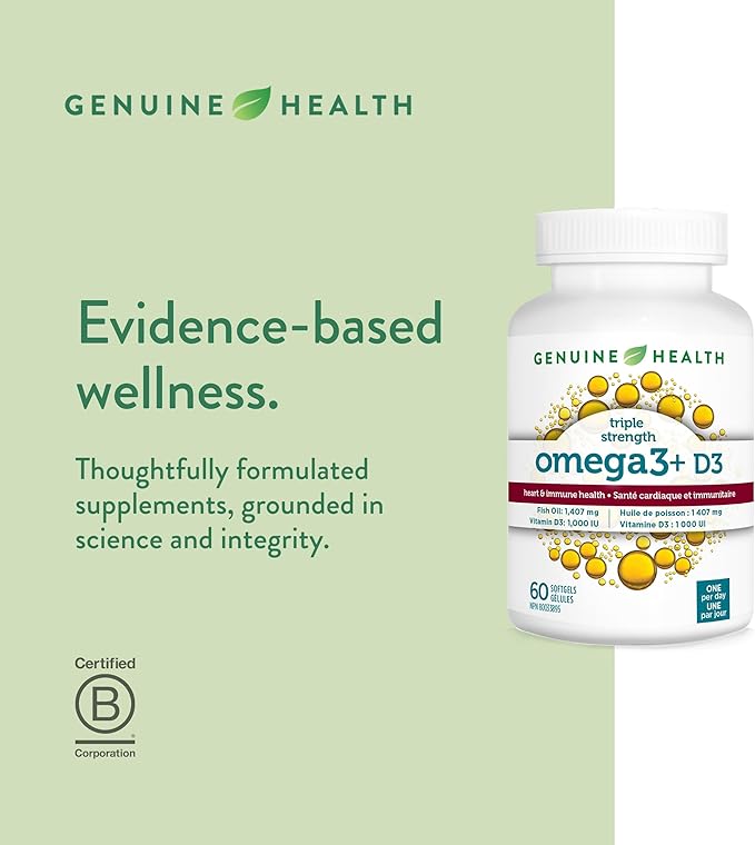 GENUINE HEALTH Triple Strength D3 Omega3, 60 CT
