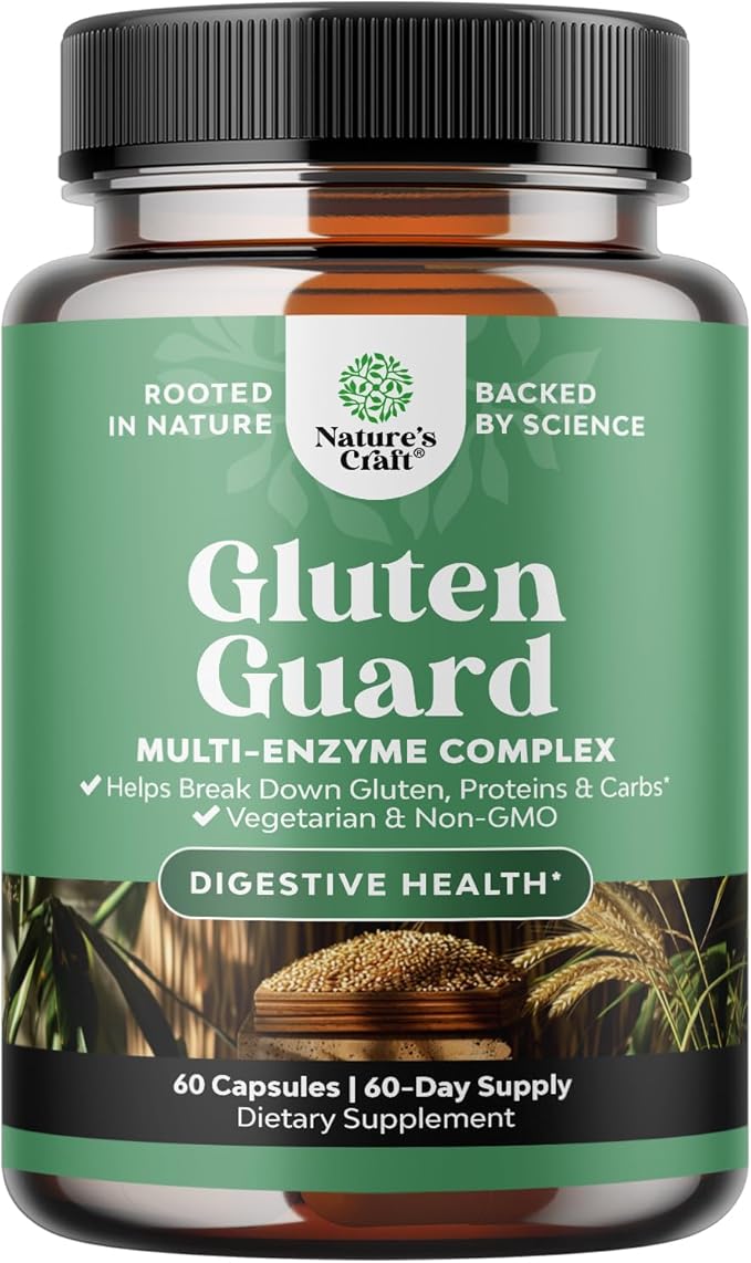 Fast Acting Gluten Digestive Enzymes for Intolerance - Gluten Digestive Enzymes for Women & Men for Debloat with DPP IV Blend Plus Lipase Amylase Bromelain for Gut Health & Digestion Support - 60 Ct