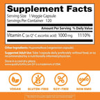 Doctor's Best Vitamin C 1000mg Supplement for Men & Women - Vegan Vitamin C Capsules as Q-C Ascorbic Acid, Immune Health Support for Adults, Non GMO, Gluten Free, Soy Free - 120 Veg Caps
