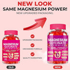 Magnesium Glycinate Gummies 600mg, Chewable Sugar Free Potassium Magnesium Gummies with Magnesium Glycinate, Vitamin D, B6, and CoQ10 for Zzz, Relaxation, Brain and Muscle, 60 Days Supply