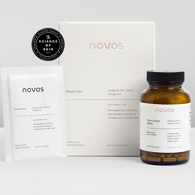 Novos Boost NMN 250mg | Third-Party Tested | Ultra High-Purity for NAD+ Support, Energy & Longevity | Stabilized NMN Supplement for Men & Women | 60 Vegan Capsules (30 Servings)