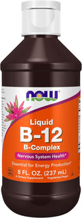 NOW Foods Supplements, Vitamin B-12 Complex Liquid, Energy Production*, Nervous System Health*, 8-Ounce