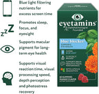 eyetamins Blue Blocker® Eye Health - 60 Lutein Gummies - Ophthalmologist-Developed - Support Vision, Filter Blue Light & Help Eye Strain - Promotes Sleep, Focus Eyesight – Vegan & Non-GMO Formula