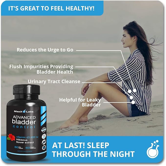 Advanced Bladder Control Supplements for Women & Men 60Ct + Vitamin D3 K2 3000 IU with Vitamin K as MK-7 from Natto Support Healthy Bones, Teeth, Heart & Immune Function 90Ct