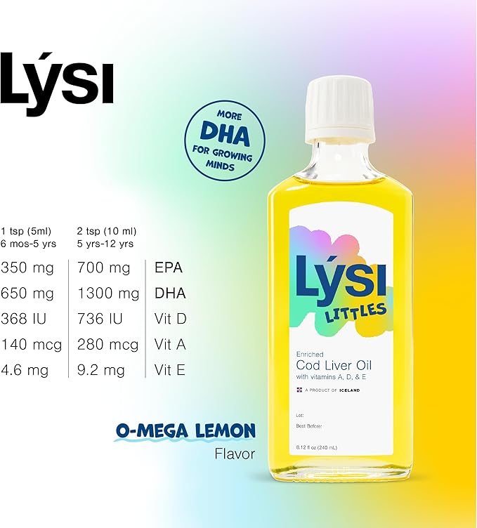 LYSI Liittles Childrens's Omega Lemon Cod Liver Oil, 8.12 OZ