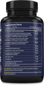 NAD+ Resveratrol Supplement – Longevity Formula with Nicotinamide Adenine Dinucleotide with CoQ10, Apigenin & Turmeric Anti-Ageing Formula for Men & Women – 60 Capsules