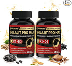 2 Pack Shilajit for Men Women, Shilajit w/Vitamin D3 K2, Shilajits for Men w/Fulvic Acid Ashwagandha, Shilajits for Extra Power Stamina Immune Support, Non-GMO Made in US 60 Capsules