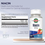 Kal 25 Mg Niacin Tablets, Strawberry, 200 Count