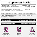 Nootropics Depot High Potency Milk Thistle Extract Capsules | 200mg of Silymarins from Silybum marianum | 120 Count