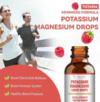 Potassium Magnesium Supplement Liquid Drops - High Absorption Potassium Supplement with Magnesium, Calcium, Vitamin D3 K2, Vegan, Non-GMO Potasio Support Leg Cramps, Bone, Muscle - 4 Fl oz