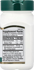 21st Century Grape Seed Extract Veg Capsules, 60 Count (21378)