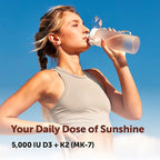 Micro Ingredients Vitamin D3 5,000 IU + K2 MK-7 100 mcg Per Serving, 90 Softgels | 2-in-1 D3 K2 Supplement | Easy-to-Swallow, Non-GMO, Gluten Free