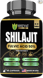 90 Shilajit Capsules for Men & Women 22000mg with 50% shilajit Fulvic acid organic Himalayan Natural Shilajit for Men Pure Shilajit Extract 85+Trace Mineral Supplements for Women Energy Boost-USA Made