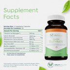 Double Butyrate Gut Health Supplement | Probiotic & Postbiotic Digestive Supplements for Gut Support | Enhances Immune, Brain, & Nervous System Function | Odor-Free Formula | 120 caps