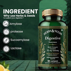 HERBS & SEEDS Digestive Enzymes for Gut Health Multi Enzyme Complex with Bromelain, Papain, Amylase & Protease – Supports Healthy Digestion, Nutrient Absorption & Gut Comfort – 90 Vegan Capsules