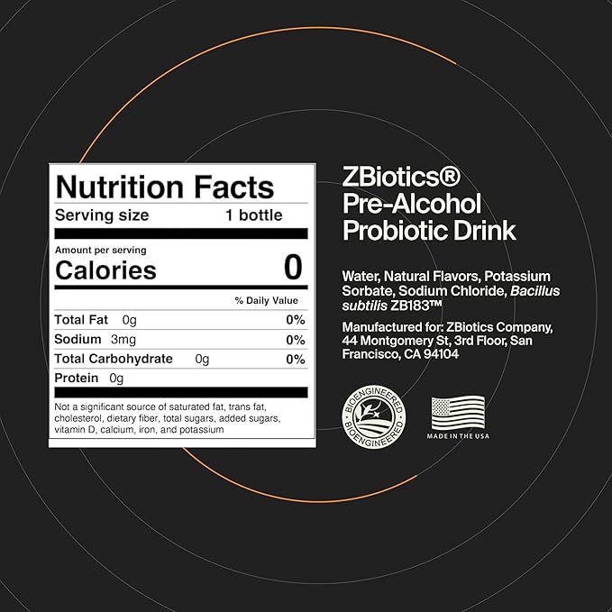 ZBiotics — Feel Better After Drinking, Wake Up Refreshed, Science-Backed, Patented Probiotic for Easier Mornings, Travel-Friendly, 12-Pack of 0.47 Fl Oz Bottles