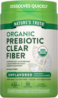 Nature's Truth Prebiotic Fiber Powder Supplement | 3.53 Oz | Unflavored, Sugar Free and Organic | Vegan, Non-GMO & Gluten Free
