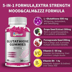 Glutathione Gummies with Collagen 500mg Vitamin C & B6 Skin Glow Hair & Nail Support Anti-Aging Antioxidant Sugar-Free Non-GMO Strawberry Flavor 60 Gummies (60 Count (Pack of 2))