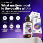 FloraBliss Urolithin A Supplement 2800 mg Liquid Drops | with Trans-Resveratrol, Collagen Peptides, Pomegranate Extract, Hyaluronic Acid, Vitamin E & C | 60ml |30-Day Supply