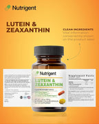 Lutein 20 mg with Zeaxanthin, Liquid Filled Organic Capsules, Eye Health Supplements, Support Vision Health, Gluten Free, Soy Free (60ct)