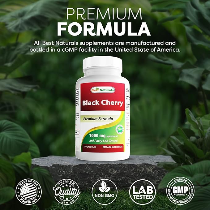 Best Naturals Black Cherry 1000 Mg Capsule, 180 Count